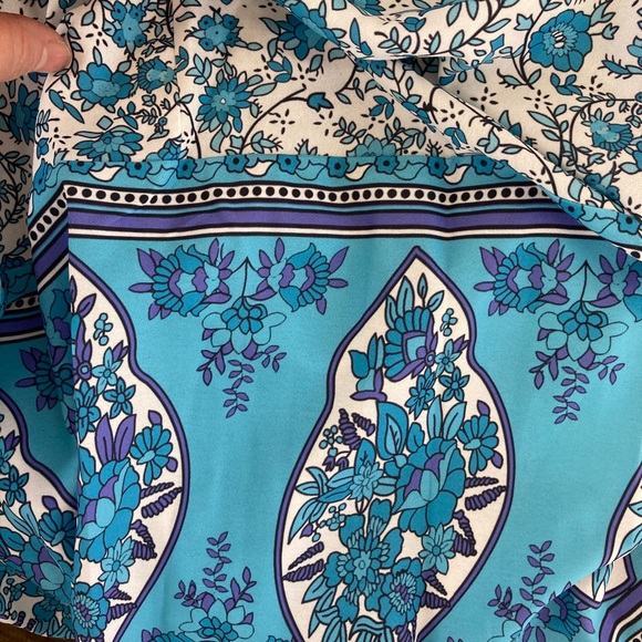 Caftan Muu Muu Long House Dress Blue Spandex sz XL - Picture 5 of 13